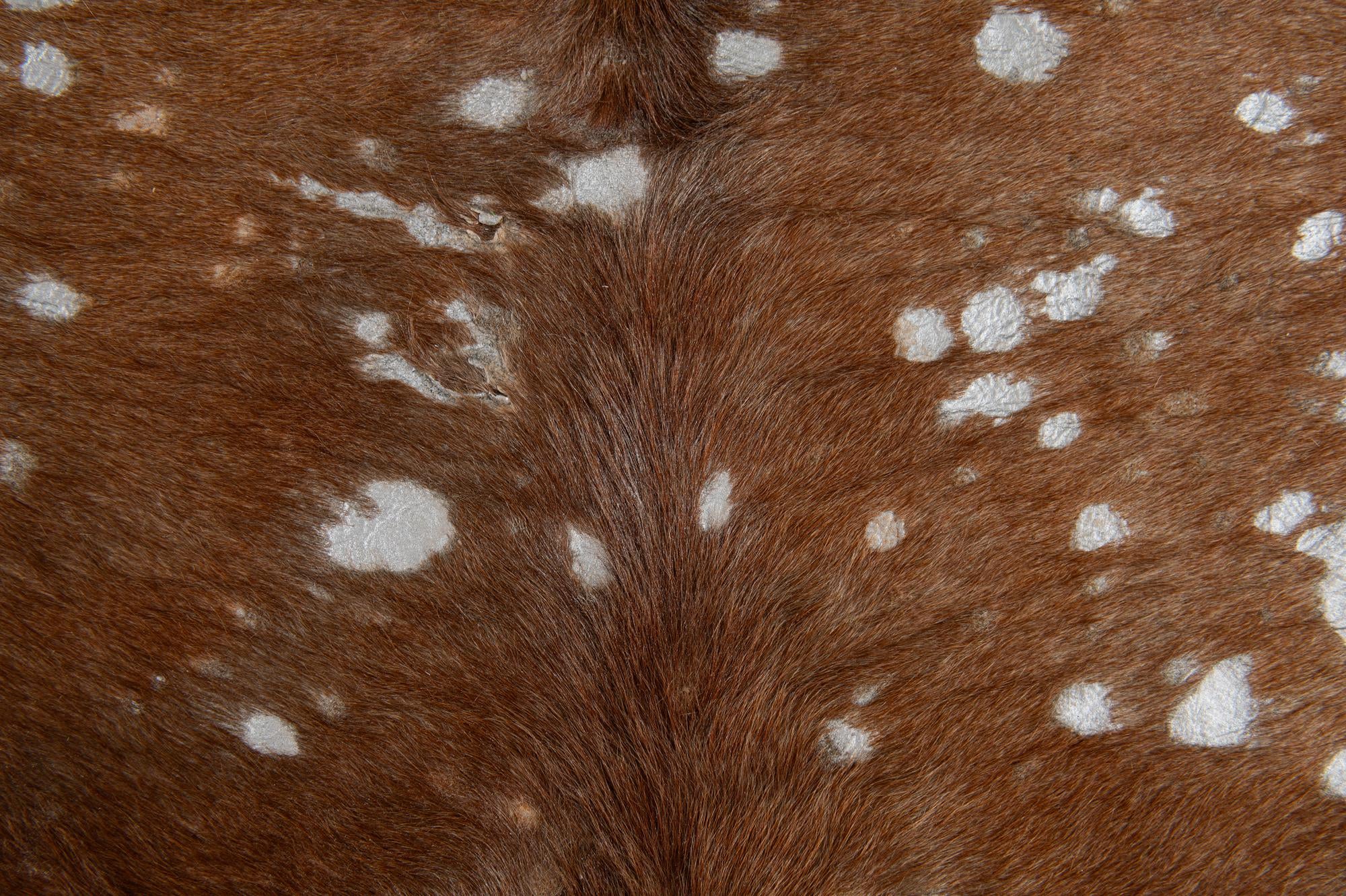 6' 7 x 7' 3 Cowhide Leather Freeform Rug