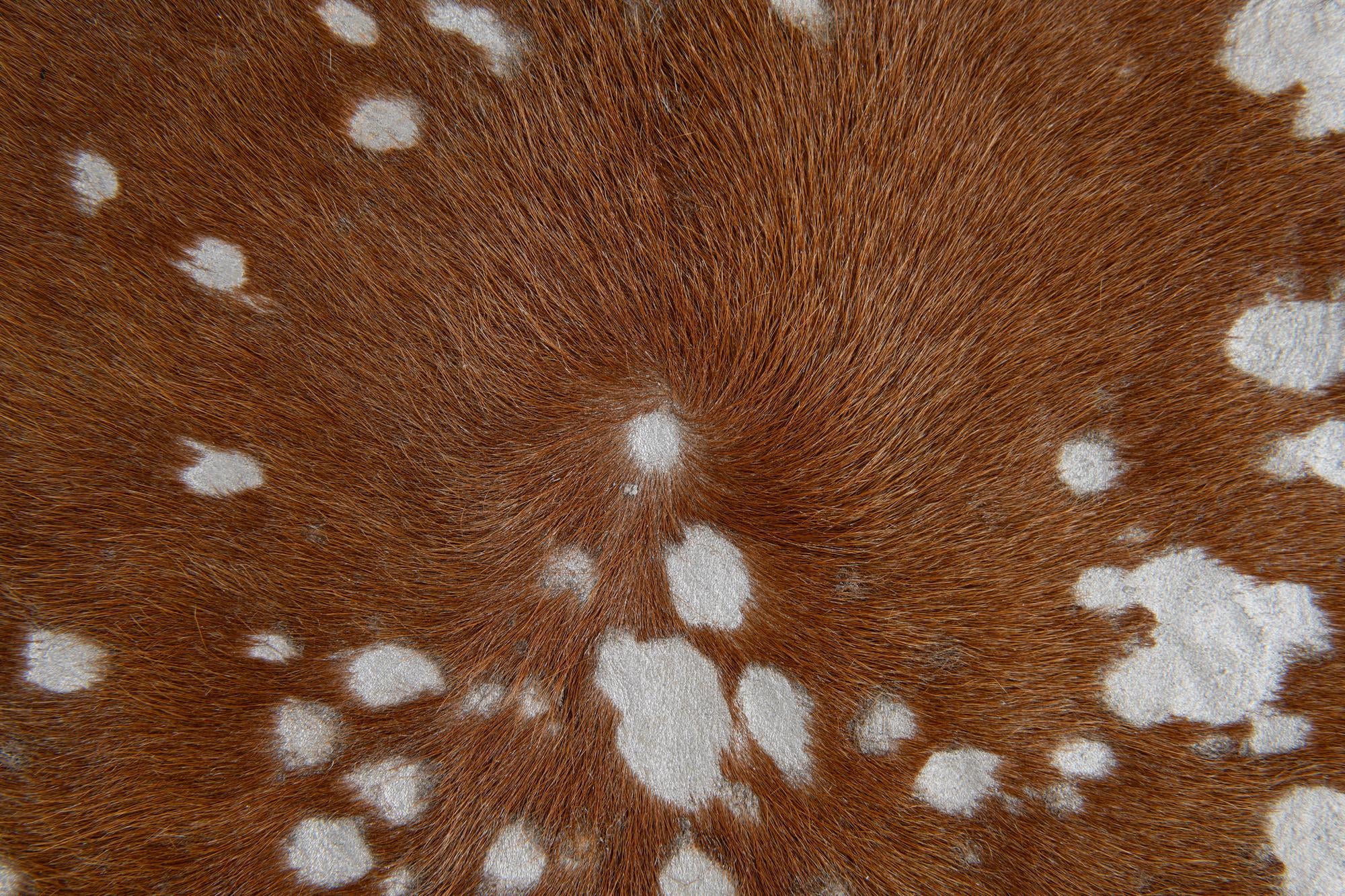 6' 7 x 7' 3 Cowhide Leather Freeform Rug