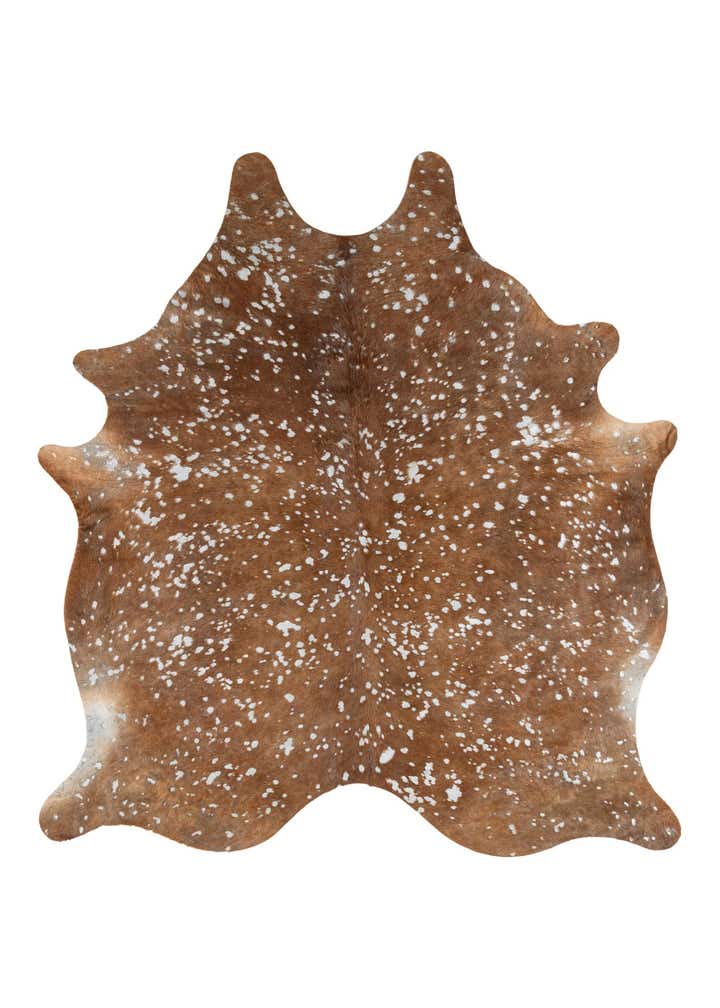 6' 7 x 7' 3 Cowhide Leather Freeform Rug