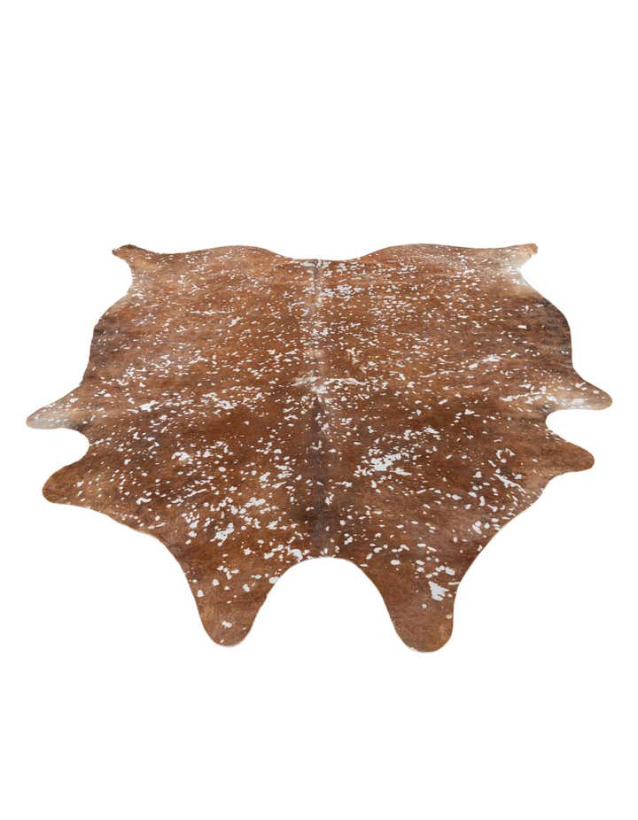 7' x 7' 6 Cowhide Leather Freeform Rug