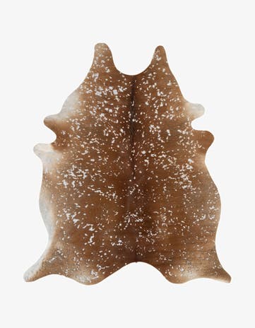 5' 9 x 6' 10 Cowhide Leather Freeform Rug