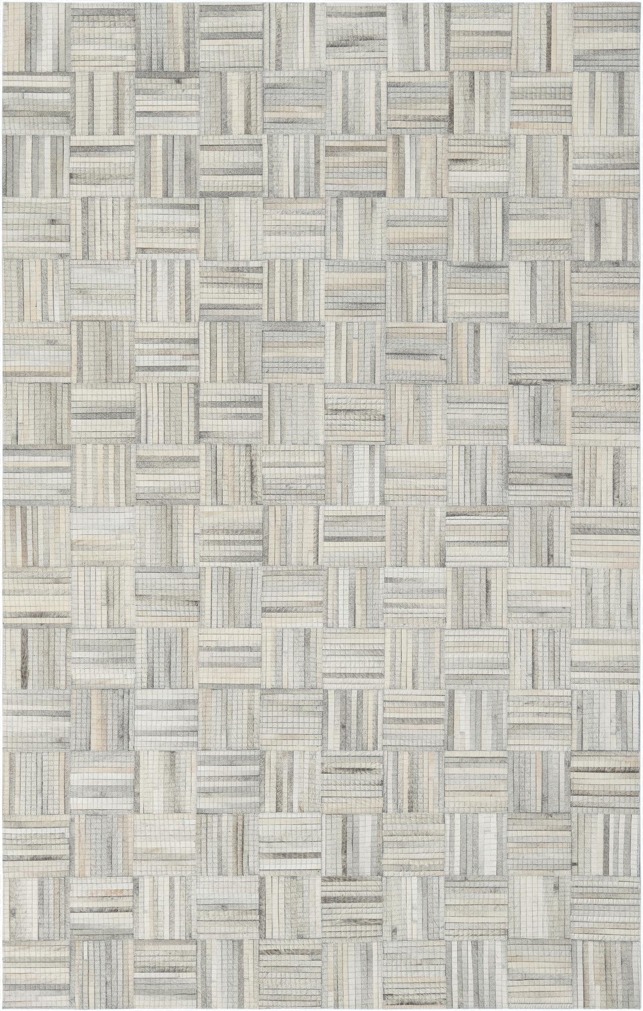 5' 3 x 8' Cowhide Leather Rug