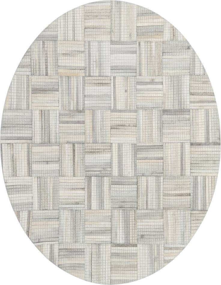 Detail image of 4' 1 x 4' 1 Cowhide Leather Round Rug