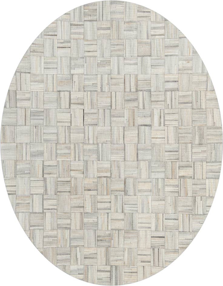 Detail image of 7' 10 x 7' 10 Cowhide Leather Round Rug