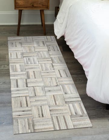 1' 2 x 3' 1 Cowhide Leather Runner Rug