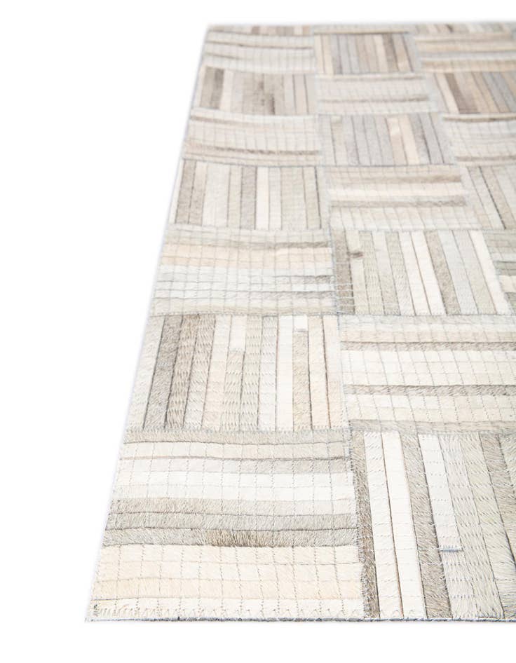 Detail image of 7' 10 x 7' 10 Cowhide Leather Square Rug