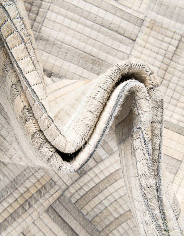 Detail image of 7' 10 x 7' 10 Cowhide Leather Square Rug