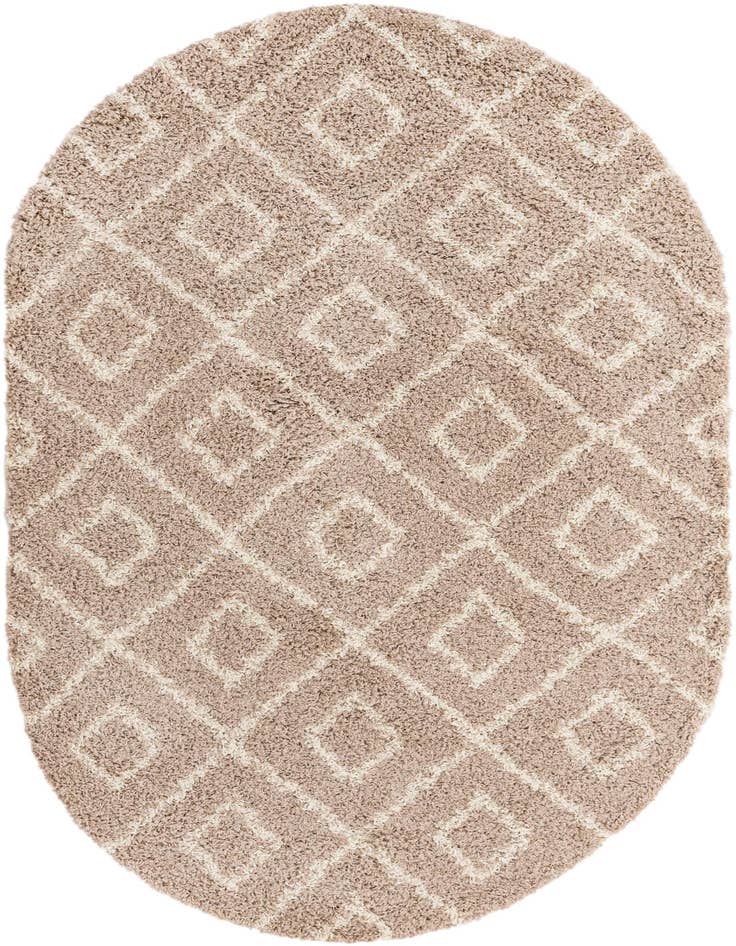Detail image of 5' 3 x 8' Lattice Shag Oval Rug