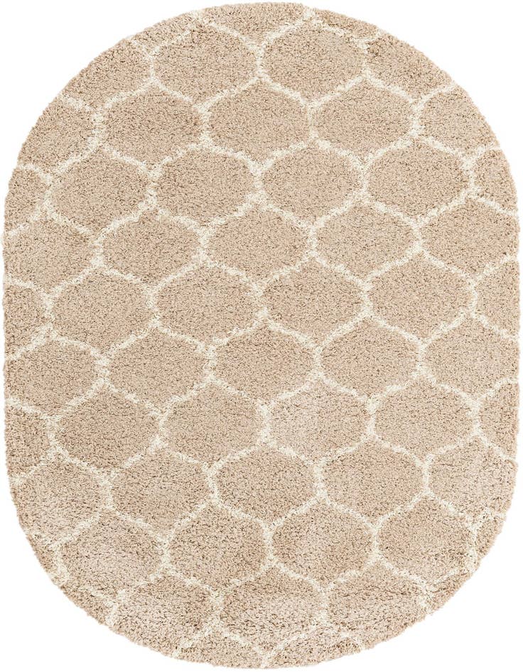 Detail image of 5' 3 x 8' Lattice Shag Oval Rug