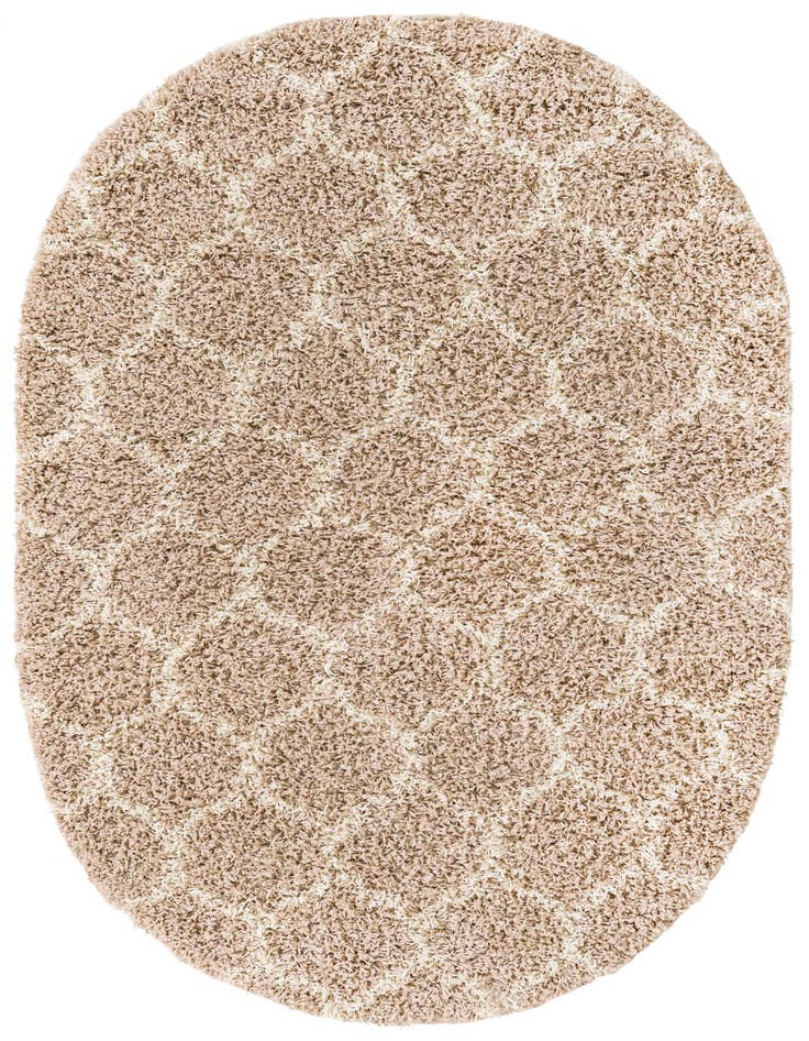Detail image of 4' x 6' Lattice Shag Oval Rug