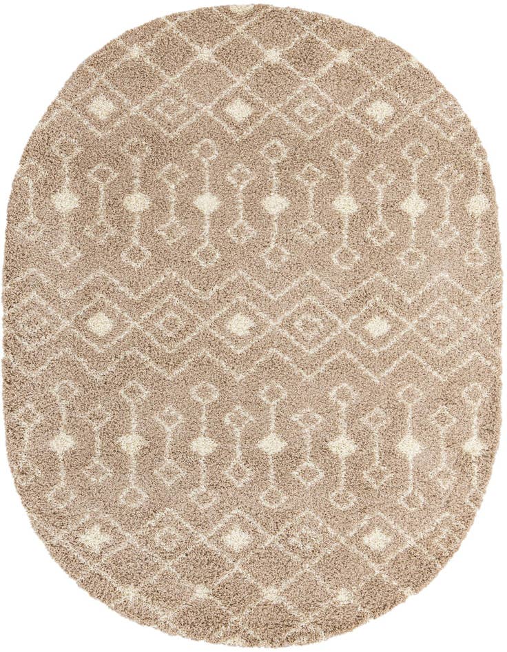 Detail image of 7' 10 x 10' Moroccan Trellis Shag Oval Rug