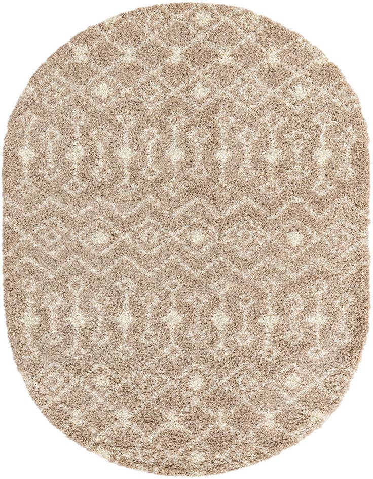 Detail image of 5' 3 x 8' Moroccan Trellis Shag Oval Rug