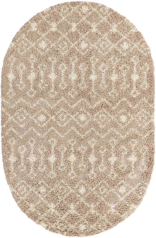 5' 3 x 8' Moroccan Trellis Shag Oval Rug