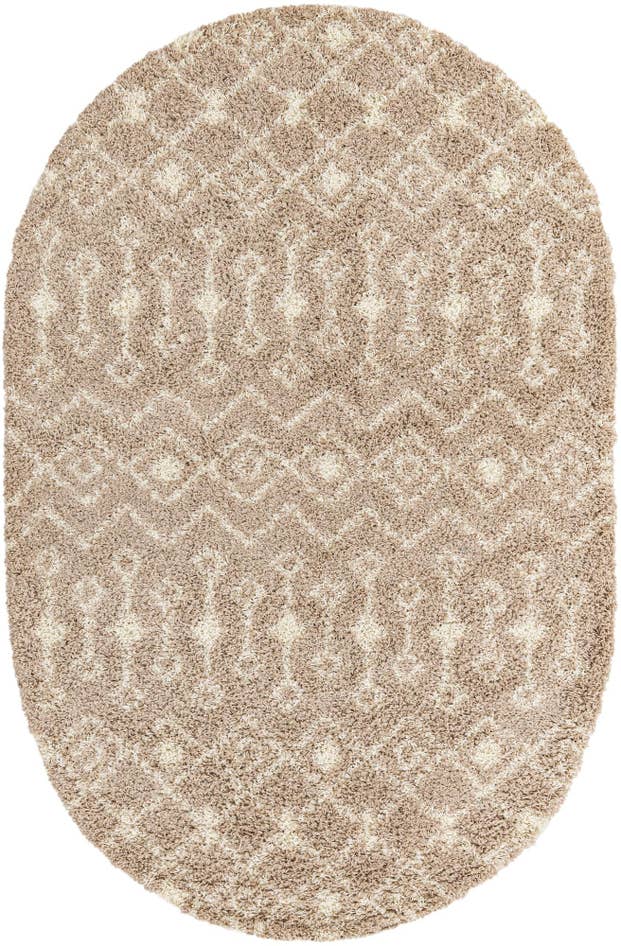 Detail image of 5' 3 x 8' Moroccan Trellis Shag Oval Rug