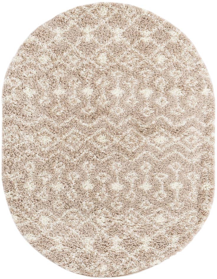 Detail image of 4' x 6' Moroccan Trellis Shag Oval Rug