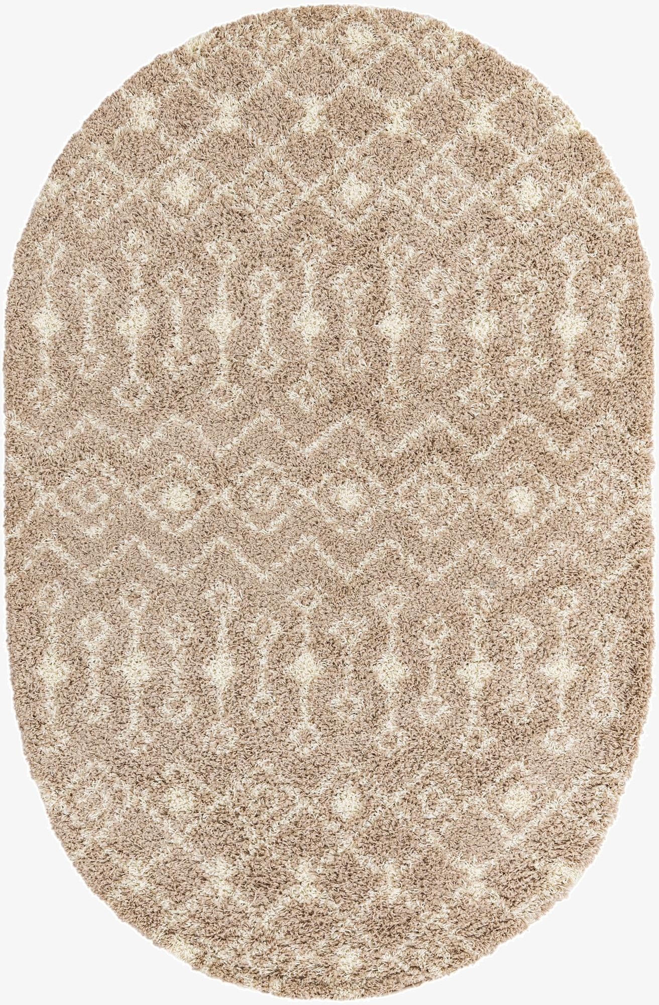 5' 3 x 8' Moroccan Trellis Shag Oval Rug