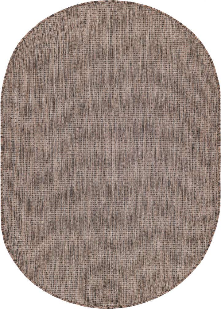 3' 1 x 5' 3 Easy-Clean Solid Indoor / Outdoor Oval Rug