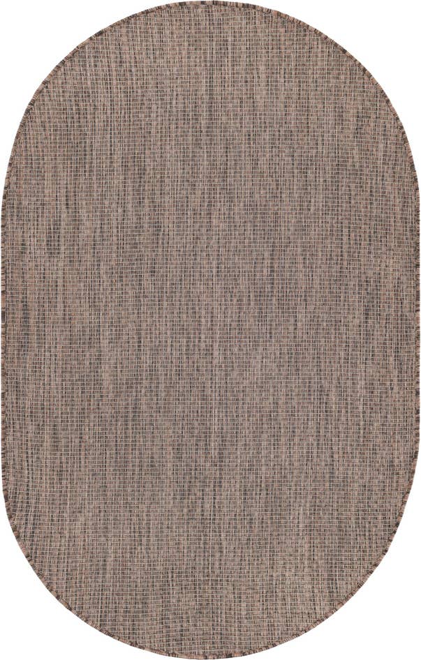 Detail image of 3' 1 x 5' 3 Easy-Clean Solid Indoor / Outdoor Oval Rug