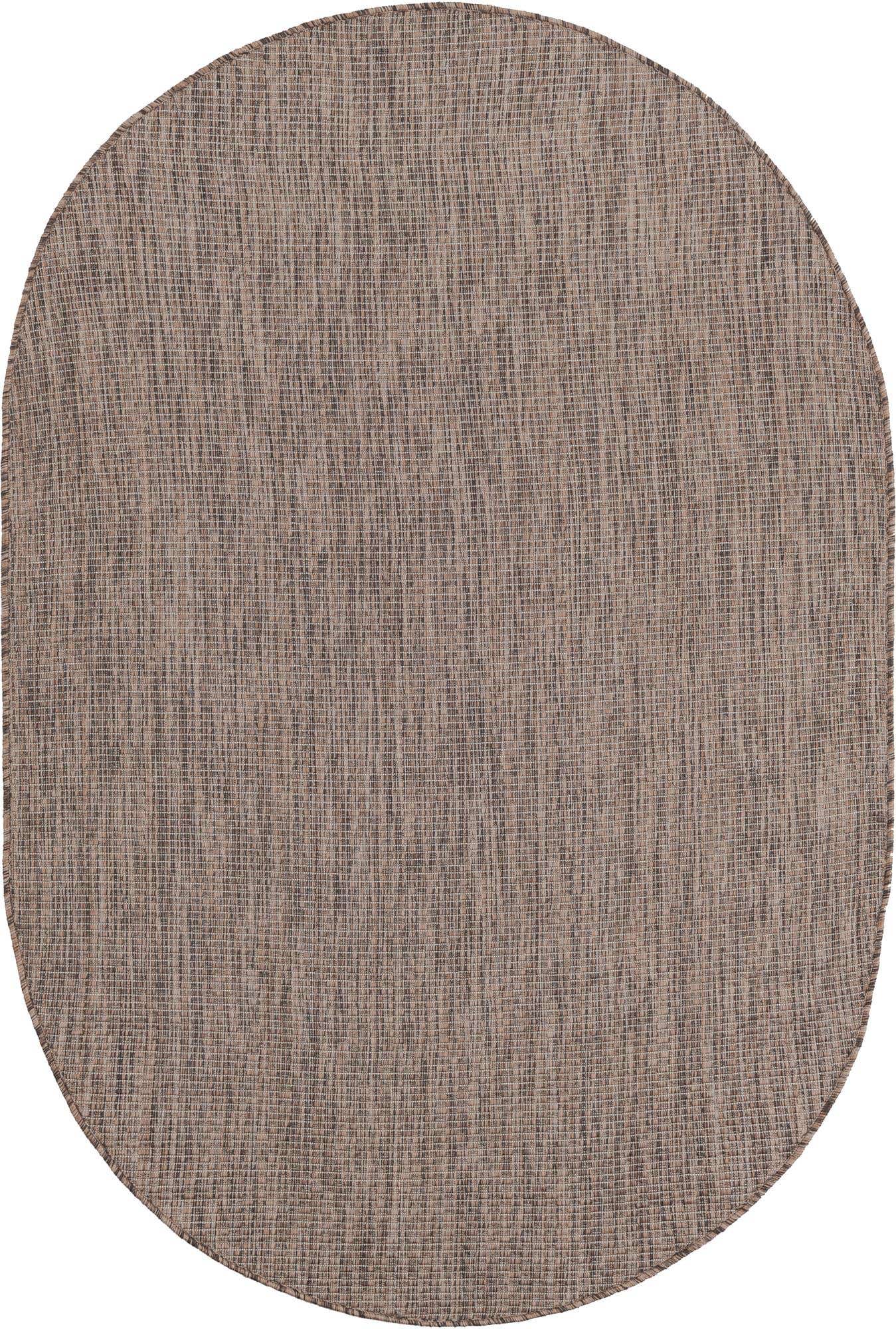 4' 1 x 6' 1 Easy-Clean Solid Indoor / Outdoor Oval Rug