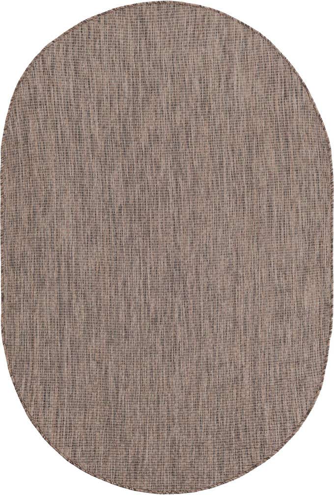 4' 1 x 6' 1 Easy-Clean Solid Indoor / Outdoor Oval Rug