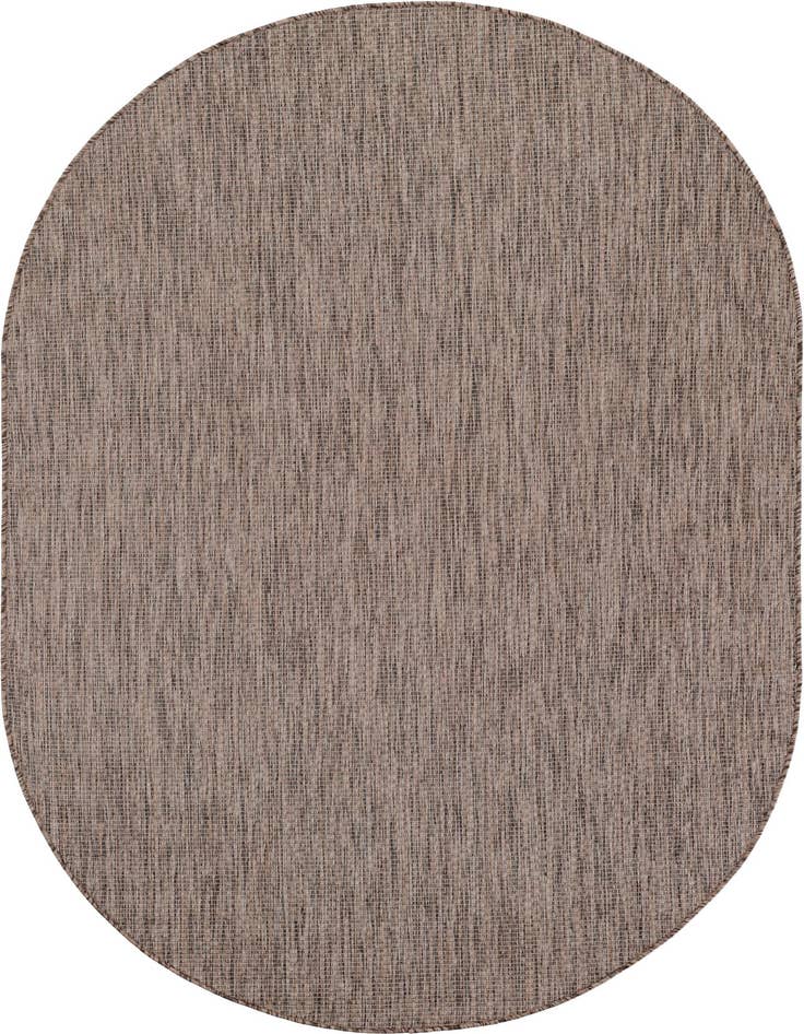Detail image of 5' 3 x 8' Easy-Clean Solid Indoor / Outdoor Oval Rug