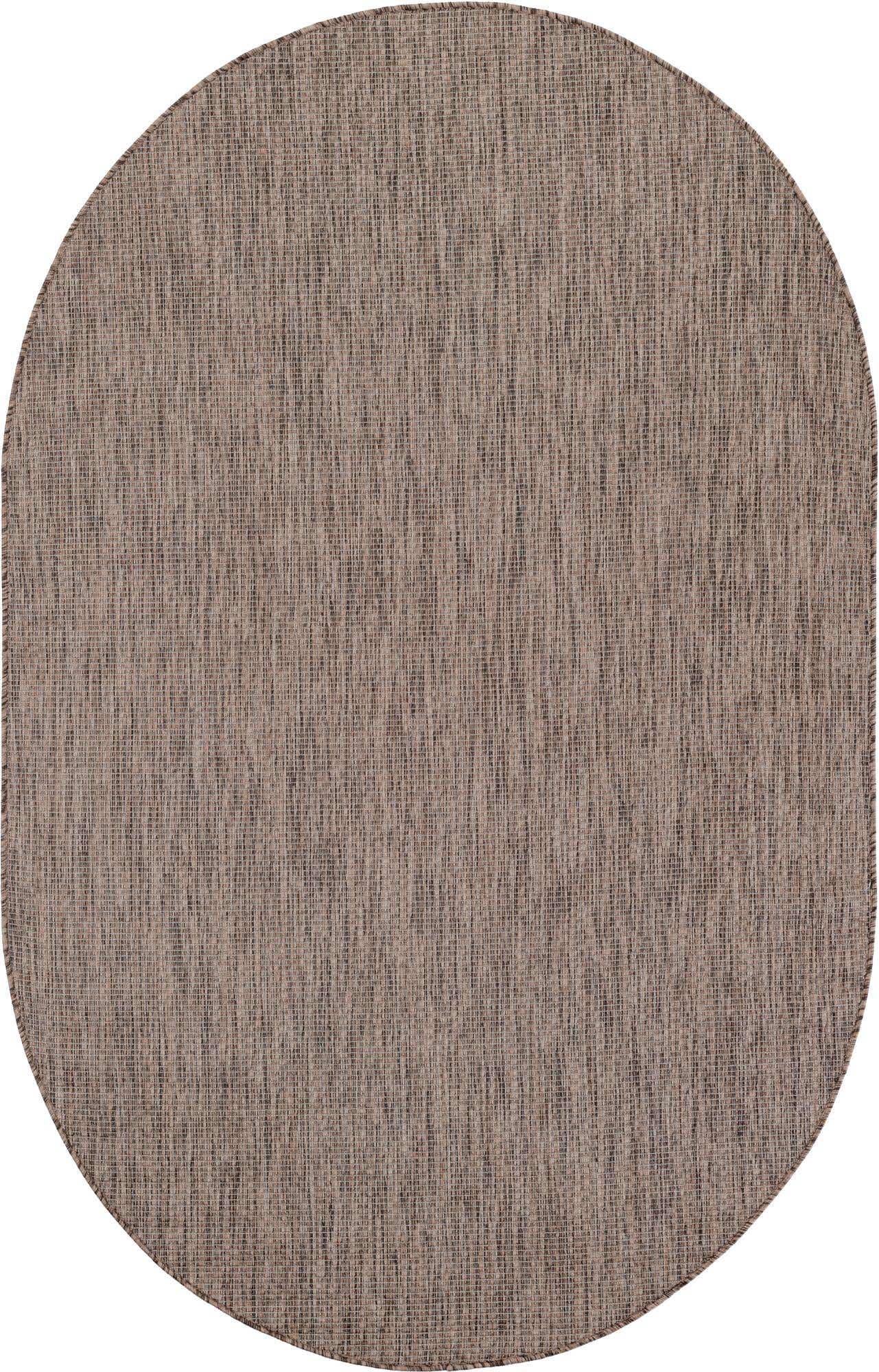 5' 3 x 8' Easy-Clean Solid Indoor / Outdoor Oval Rug