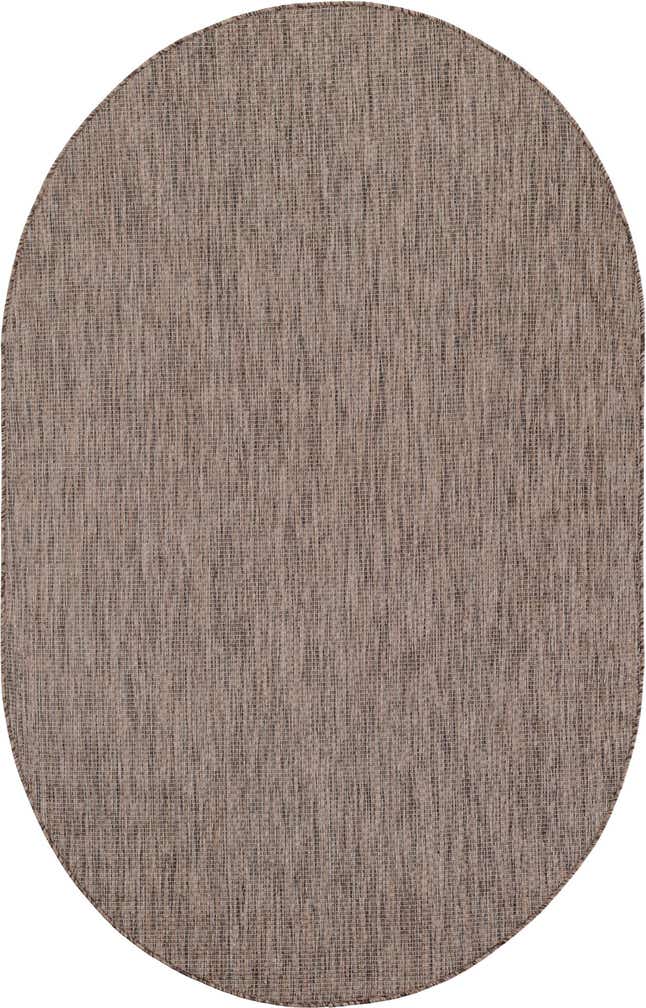 5' 3 x 8' Easy-Clean Solid Indoor / Outdoor Oval Rug
