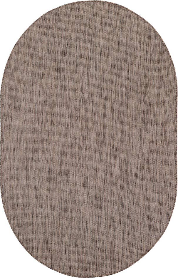 Detail image of 5' 3 x 8' Easy-Clean Solid Indoor / Outdoor Oval Rug