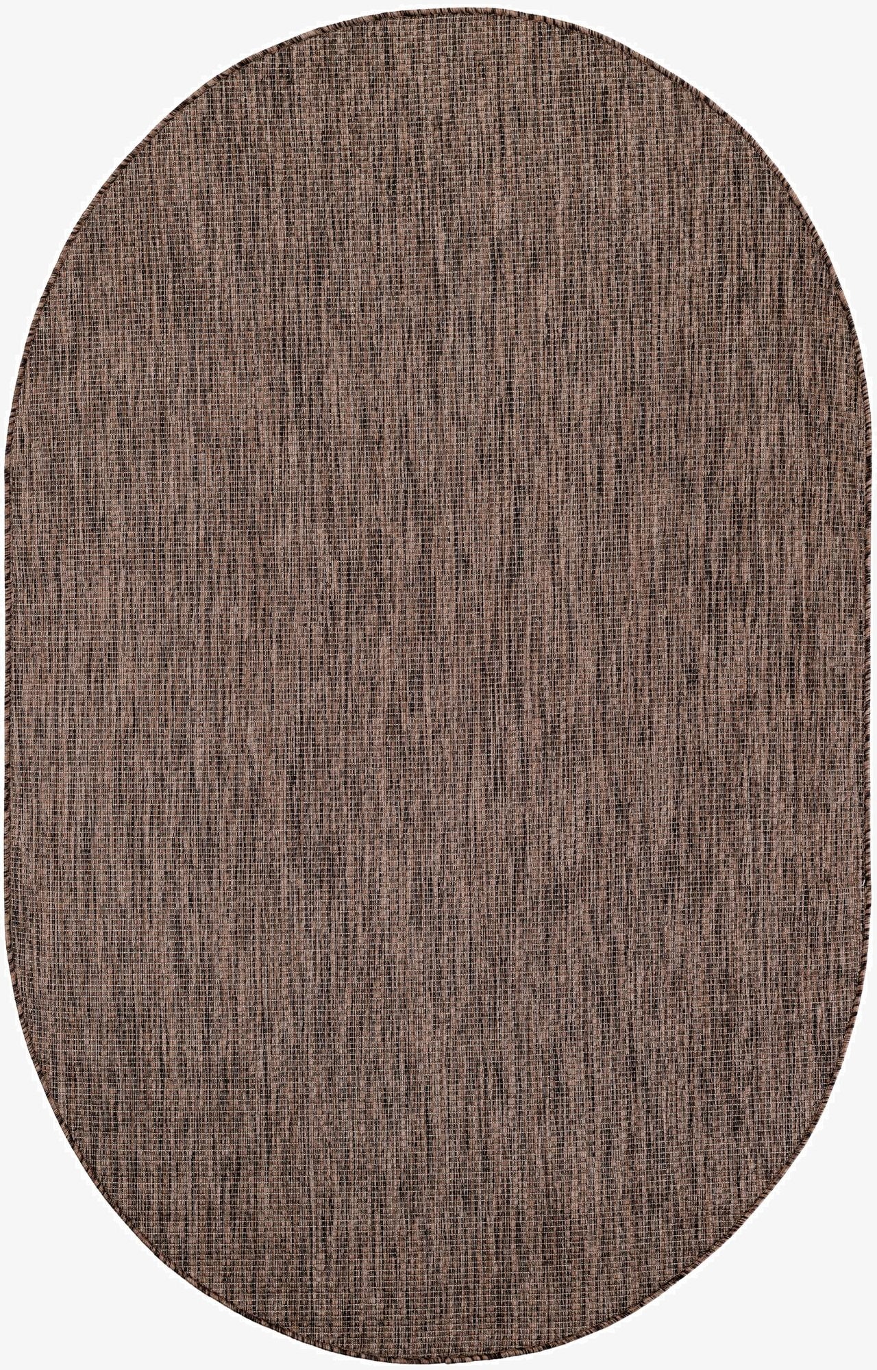 5' 3 x 8'  Washable Solid Indoor / Outdoor Oval Rug
