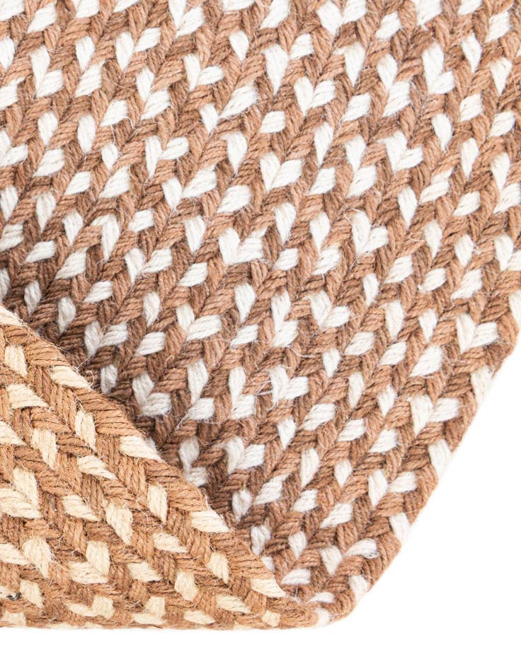 Detail image of 2' x 3' 1  Hand Tweed Braided Jute Oval Rug