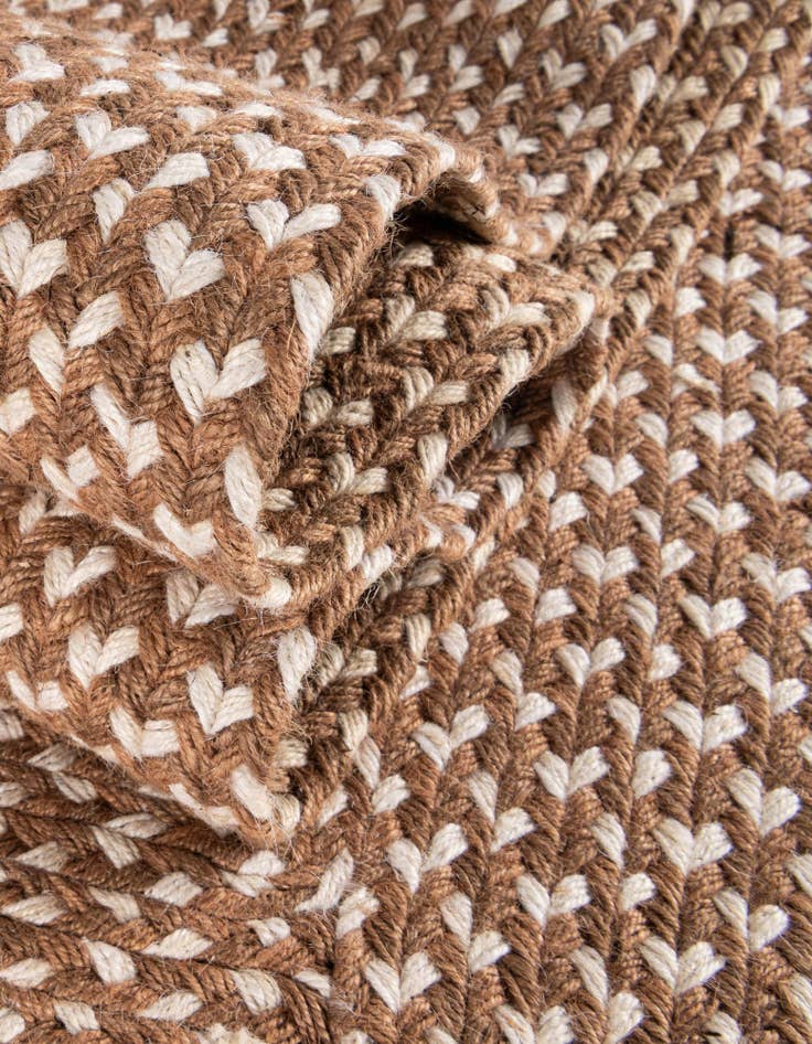 Detail image of 2' x 3' 1 Handmade Tweed Braided Jute Oval Rug