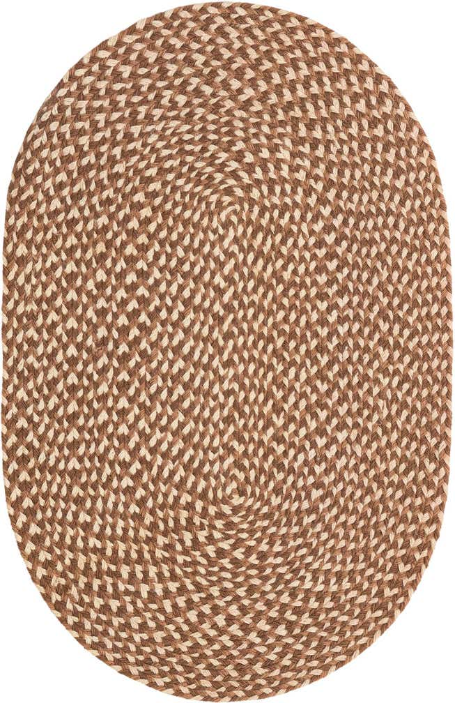 2' x 3' 1 Handmade Tweed Braided Jute Oval Rug