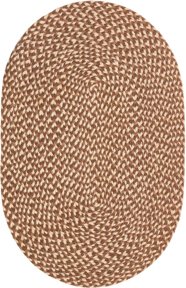 Detail image of 2' x 3' 1 Handmade Tweed Braided Jute Oval Rug