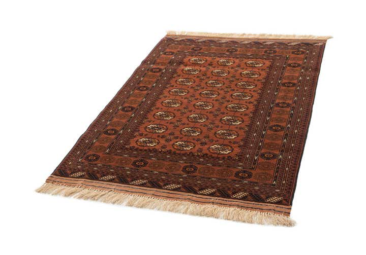 4' 2 x 6' 2 Hand Knotted Afghan Akhche Oriental Wool Rug