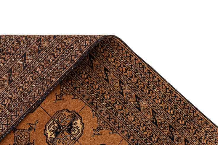 Detail image of 4' 1 x 6' 1 Hand Knotted Afghan Akhche Oriental Wool Rug