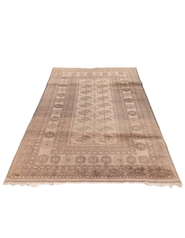 Detail image of 3' 10 x 6' Hand Knotted Afghan Akhche Oriental Wool Rug