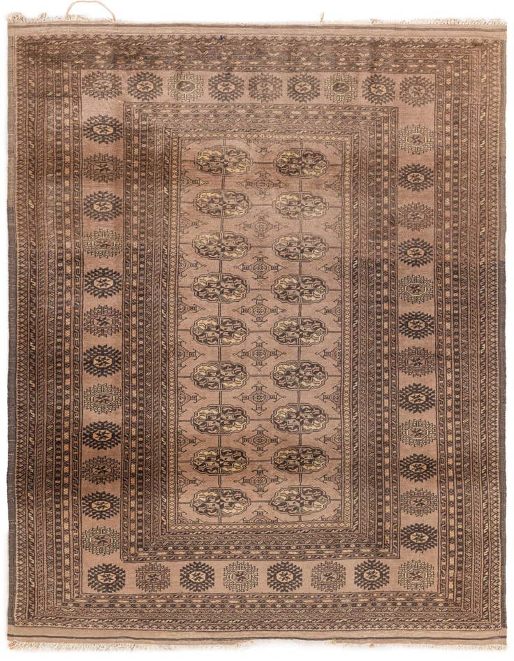 Detail image of 3' 10 x 6' Hand Knotted Afghan Akhche Oriental Wool Rug