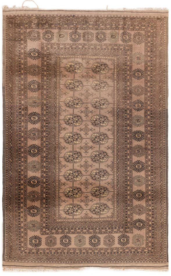 Detail image of 3' 10 x 6' Hand Knotted Afghan Akhche Oriental Wool Rug