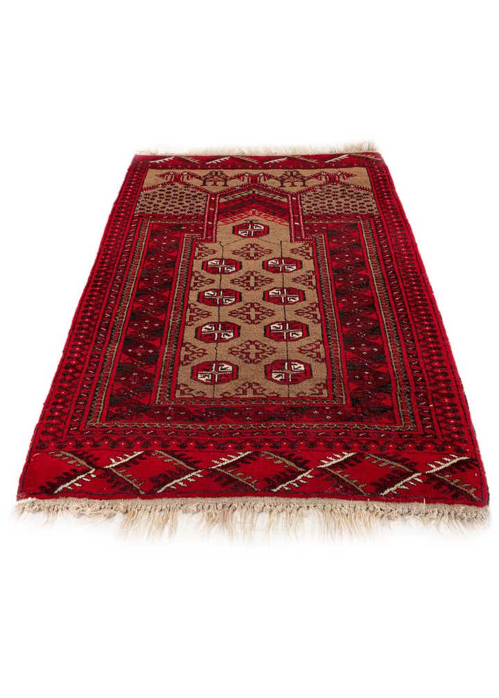 2' 8 x 3' 10 Hand Knotted Afghan Ersari Wool Rug