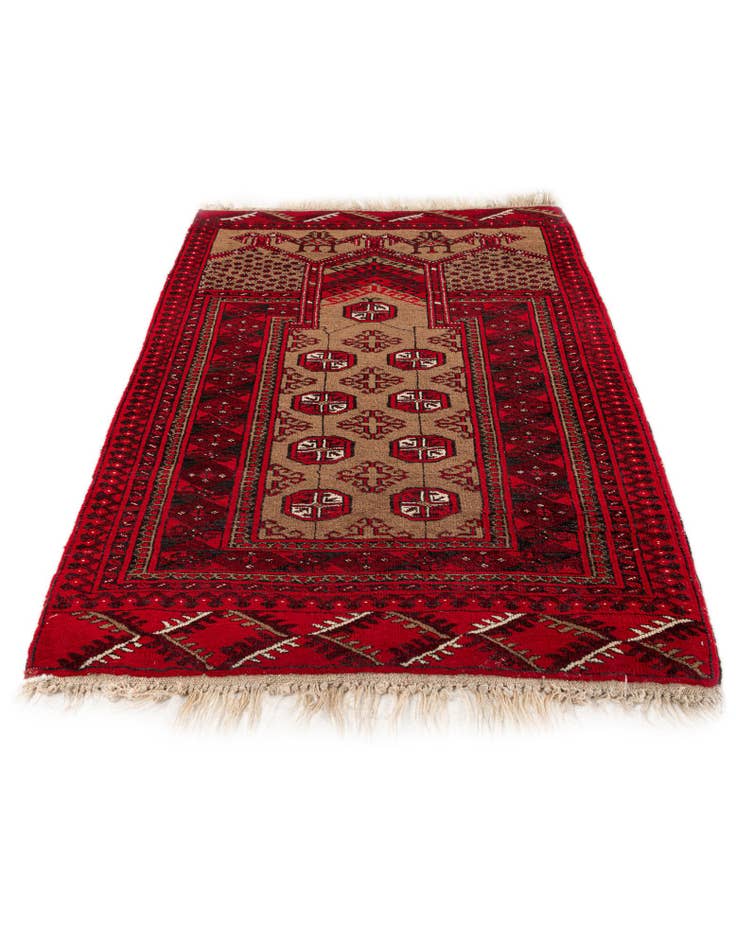 Detail image of 2' 8 x 3' 10  Hand Knotted Afghan Ersari Wool Rug