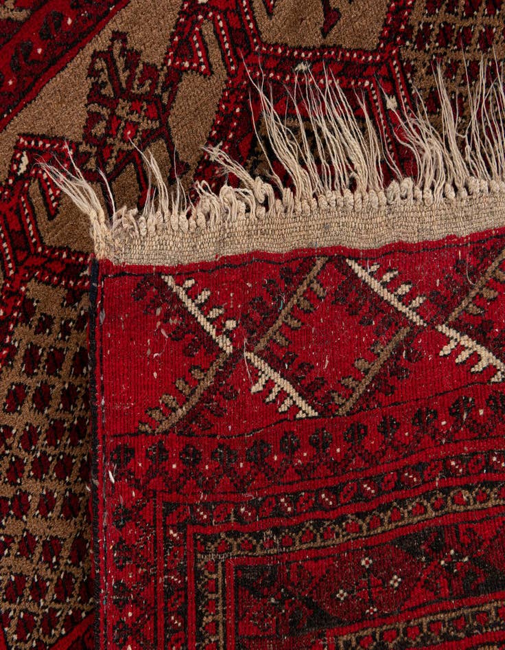 Detail image of 2' 8 x 3' 10  Hand Knotted Afghan Ersari Wool Rug