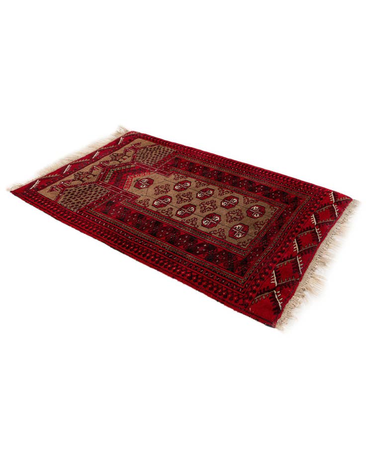 Detail image of 2' 8 x 3' 10 Hand Knotted Afghan Ersari Wool Rug