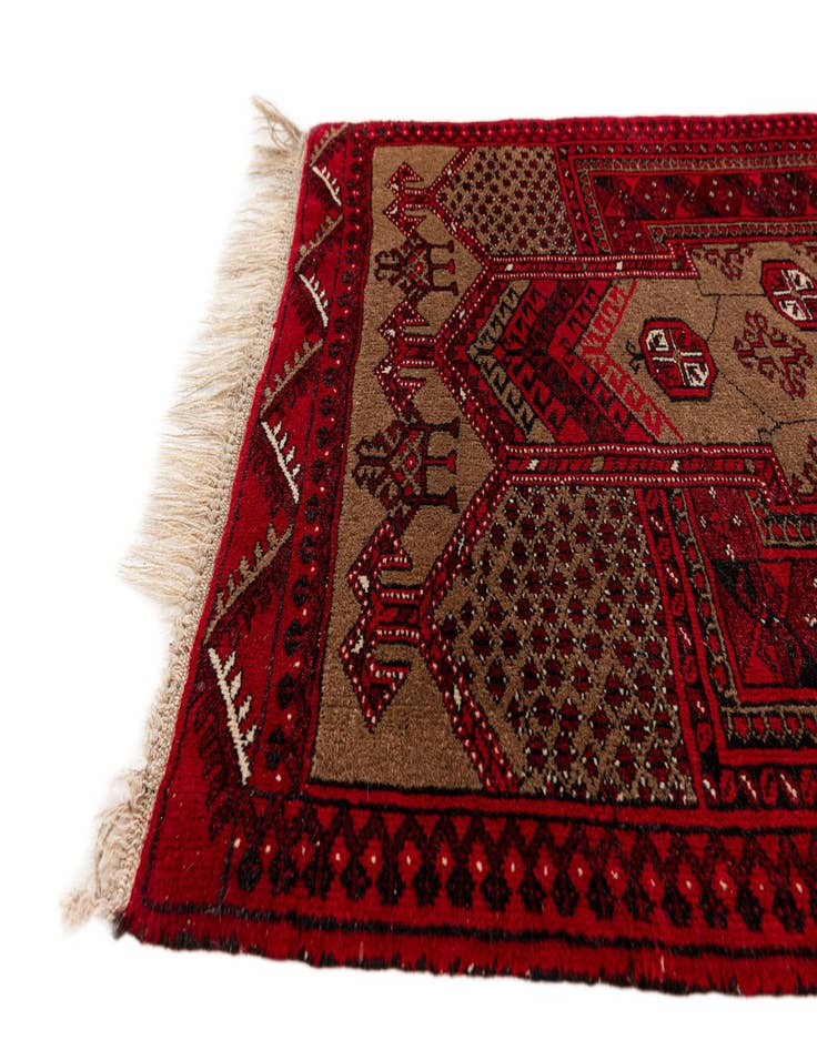 Detail image of 2' 8 x 3' 10 Hand Knotted Afghan Ersari Wool Rug