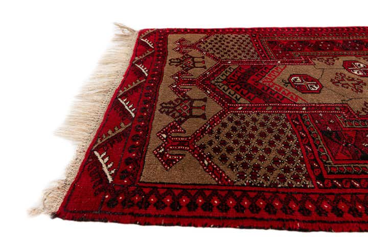 2' 8 x 3' 10 Hand Knotted Afghan Ersari Wool Rug