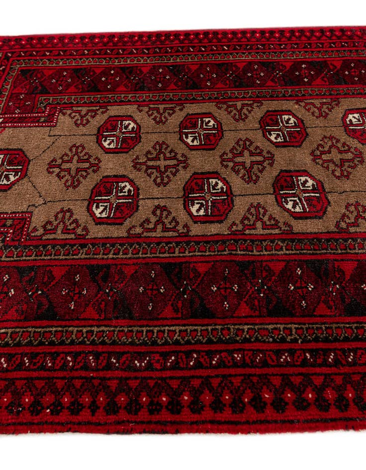 Detail image of 2' 8 x 3' 10  Hand Knotted Afghan Ersari Wool Rug