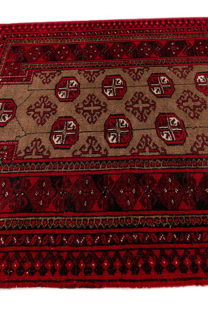 2' 8 x 3' 10 Hand Knotted Afghan Ersari Wool Rug