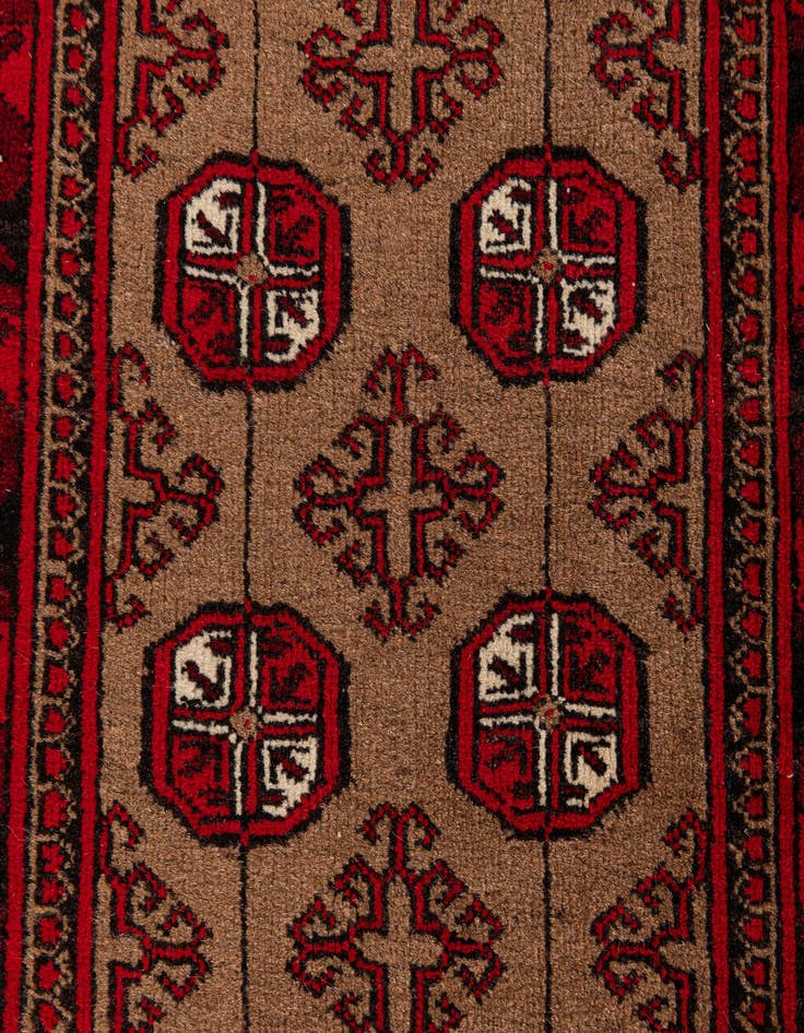 Detail image of 2' 8 x 3' 10  Hand Knotted Afghan Ersari Wool Rug