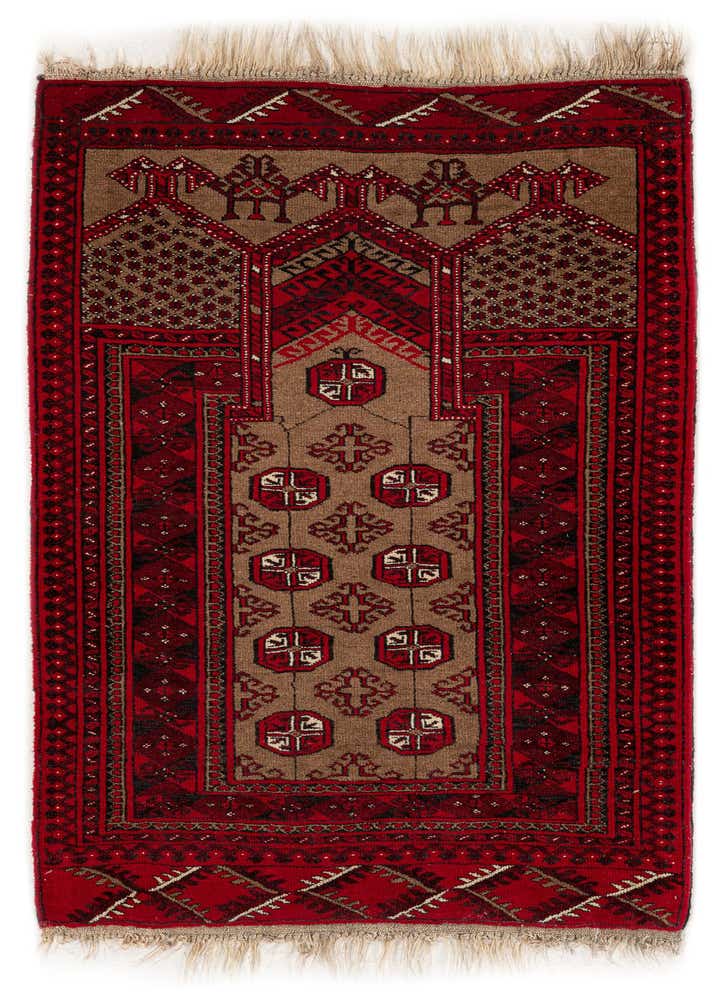 2' 8 x 3' 10 Hand Knotted Afghan Ersari Wool Rug