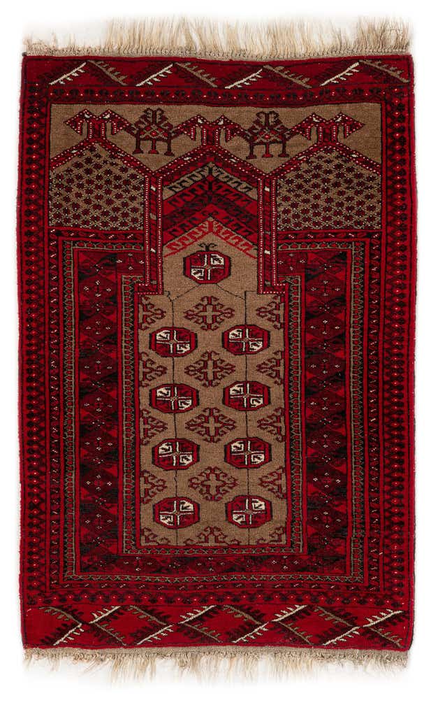 2' 8 x 3' 10 Hand Knotted Afghan Ersari Wool Rug