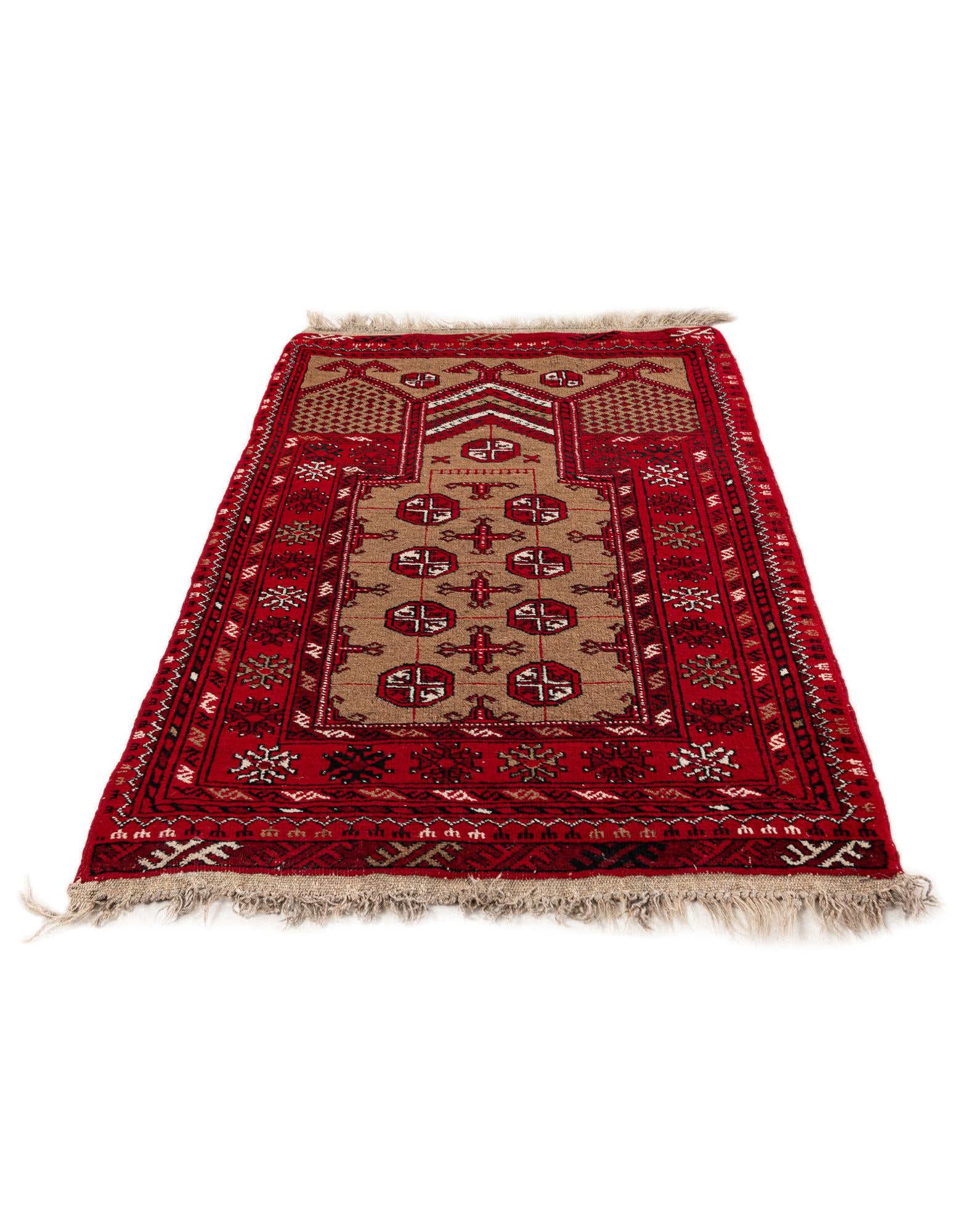 2' 7 x 4' Hand Knotted Afghan Ersari Wool Rug